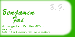 benjamin fai business card